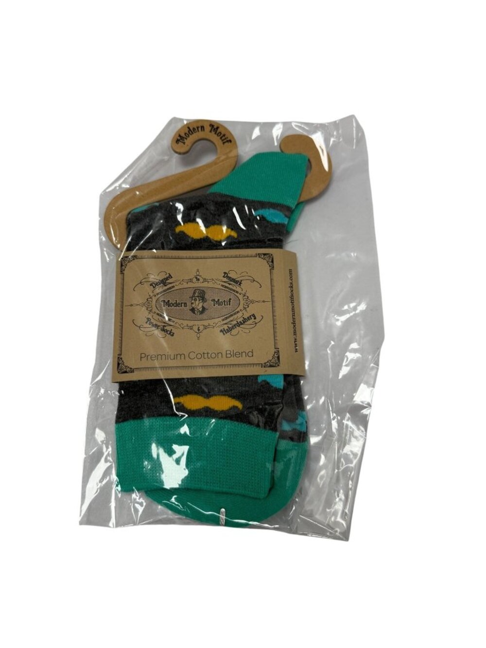 Modern Motif Mustache Men's Socks Size US 8-12 NIP Power Socks!
